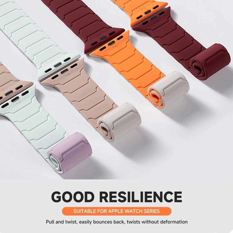 Two-tone strap for Apple watch ultra 3 49mm 45 44 38 40mm Magnetic sport band for iwatch 11 10 9 8 7 6 5 4 se3 Silicone Bracelet