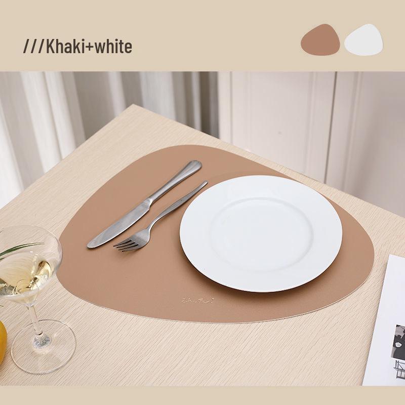 High-End Double-Sided Waterproof PU Leather Placemat - Oil-Proof, Heat-Insulated, Light Luxury Water Drop Design.