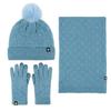 Winter warm scarf three-piece set outdoor cold-proof plush ball knitted hat scarf gloves 3-piece set