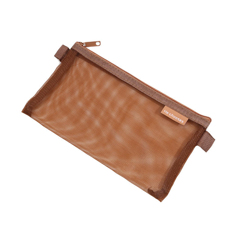 1/2PCS Creative Mesh Transparent Case Storage Bag Cute Portable Pen Pencil Pouch Bag School Office Supply Stationery