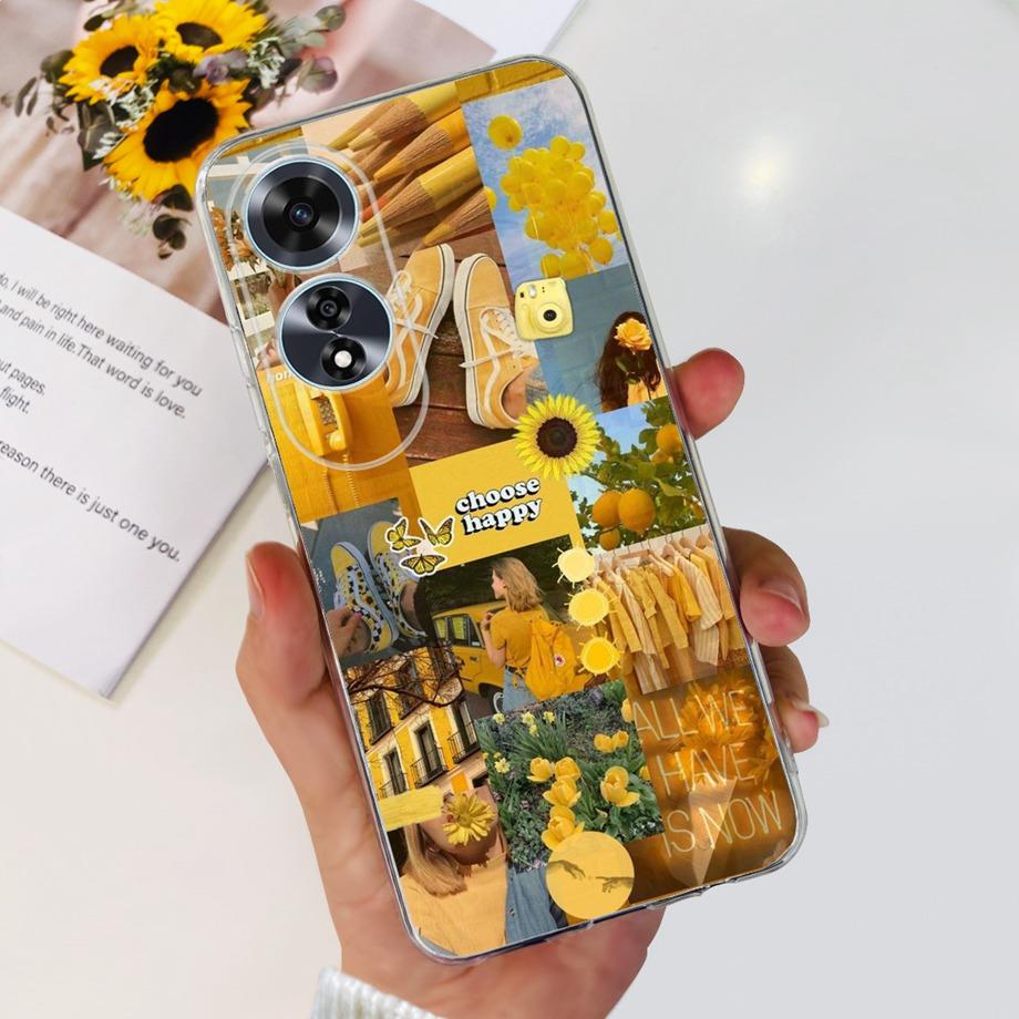 For OPPO A60 Case CPH2631 Phone Coque Transparent Slim Soft Silicone Back Cover oppoA60 A 60 Funda Flower Butterfly Love Heart