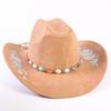 Beliebter europäischer und amerikanischer klassischer Wildleder Western Cowboyhut für Herren und Damen, großer Schirm, bestickt, Outdoor-Sonnenhut