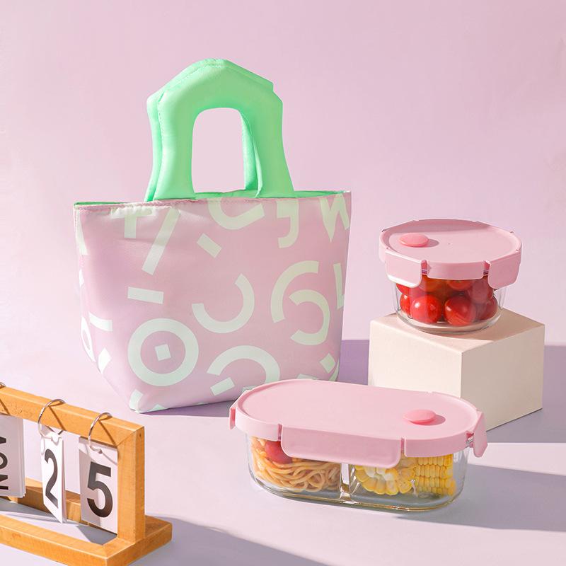 

Cartoon Lunch Bag Portable Cute Thickened Insulation Bag Handheld Lunch Box Bag Children School Aluminum Foil Storage Bag розовый