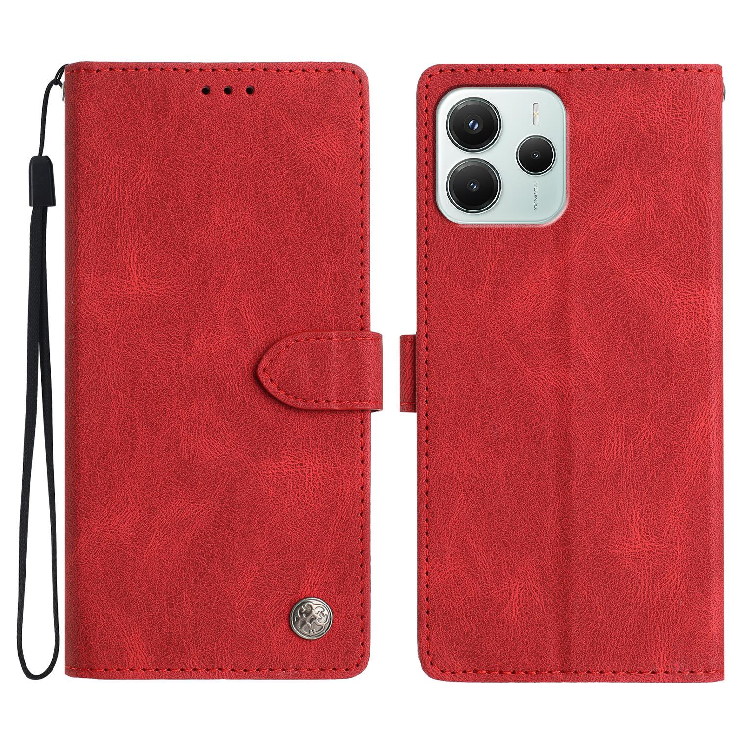 

For Xiaomi Redmi Note 14 4G (163.25mm) Leather Case Solid Color Phone Wallet Cover D