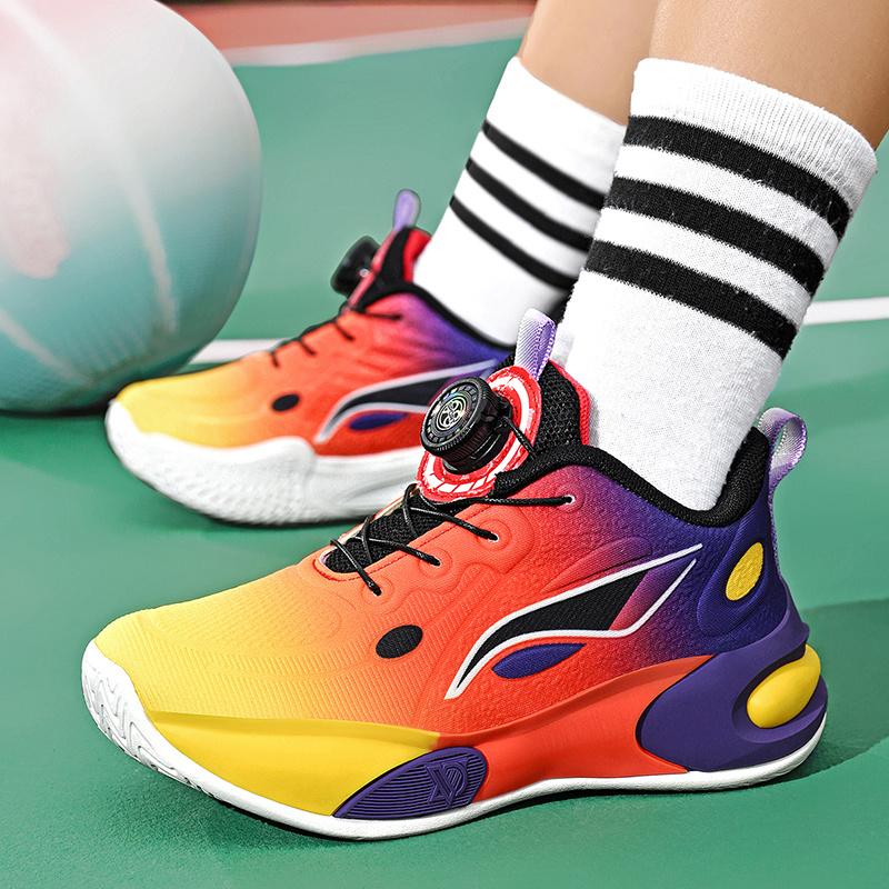 Fashion Designer Basketball Shoes Kids Trainers Lightweight Breathable Boys Basketball Sneakers Non-slip Children's Sports Shoes