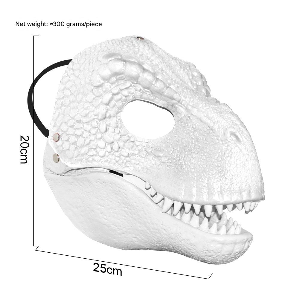 

Paintable white dinosaur latex mask Adult size белый