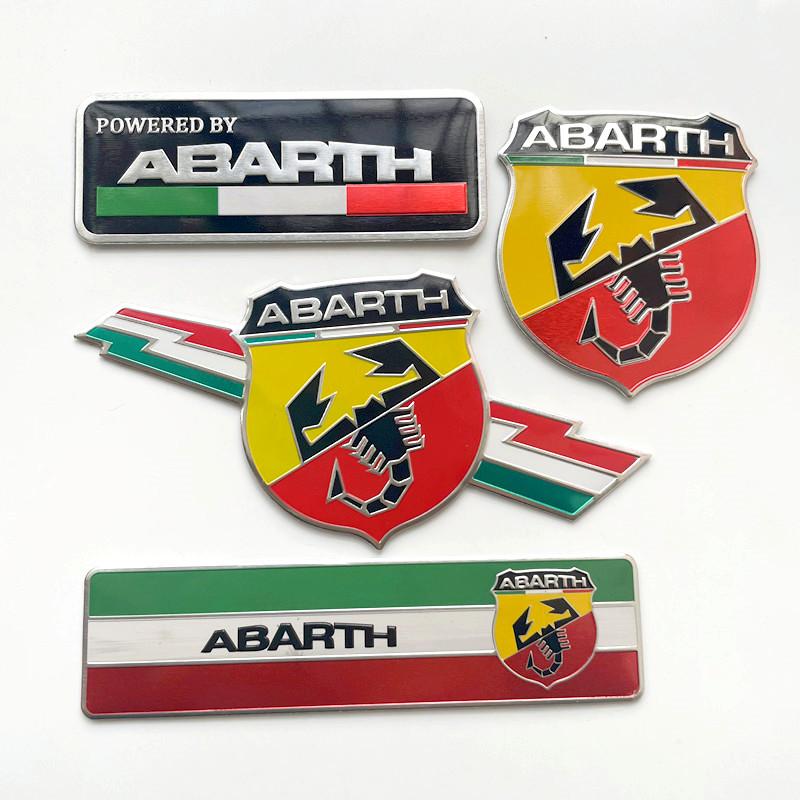 3D Aluminum Car Rear Trunk Fender Emblem Badge Sticker Decals for Abarth 500 124 Punto Ducato Palio Bravo Accessories