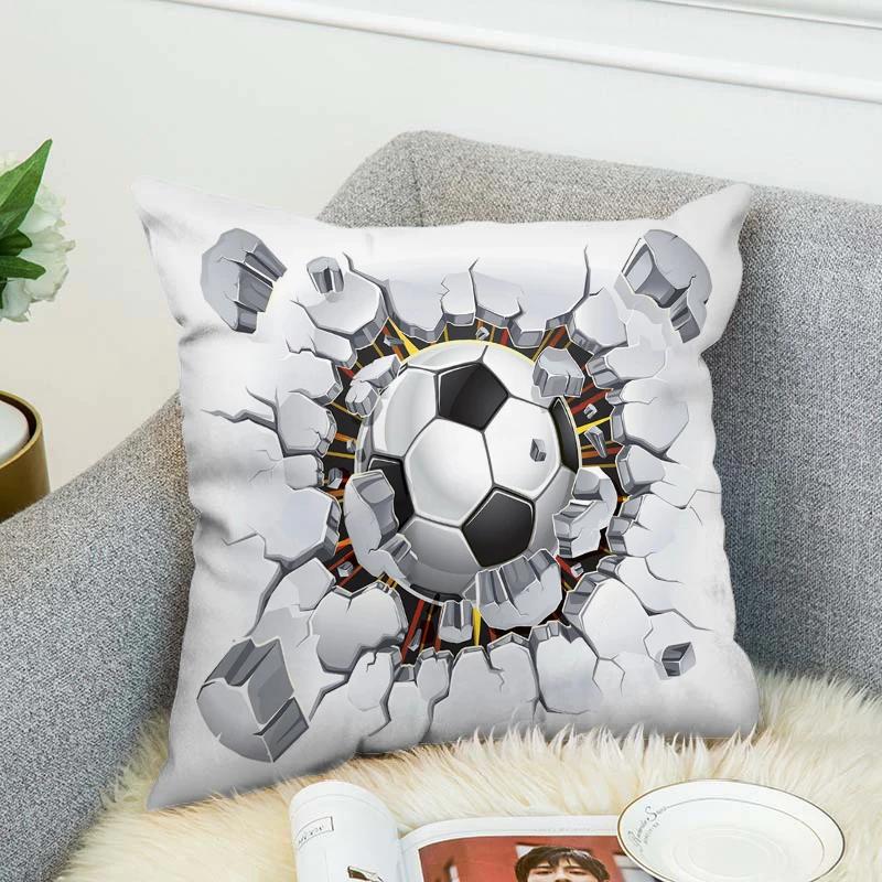 Cushion Cover Basketball Soccer Bed Pillow Car Sofa Pillowcase