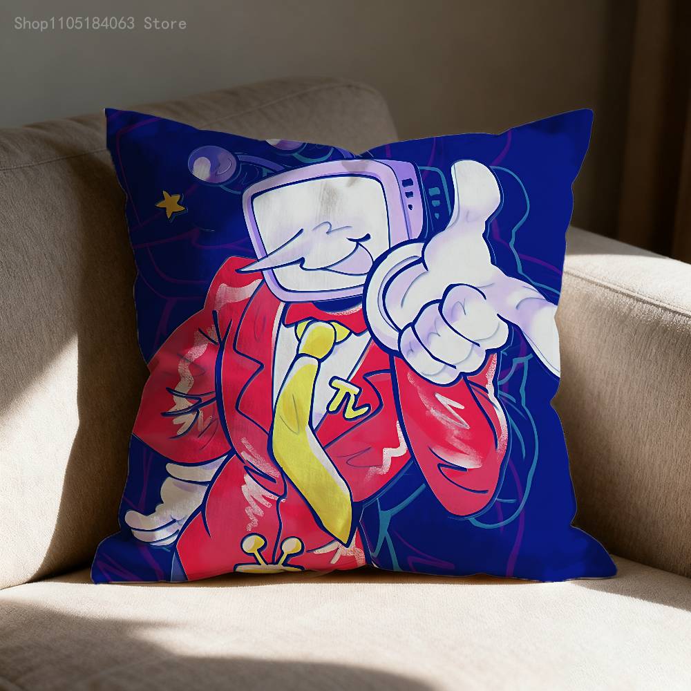 D-Deltarune Tenna Pillow Case Print Polyester Fiber 40X40 Cm Home Sofa Throw Cushion Cover Decoration