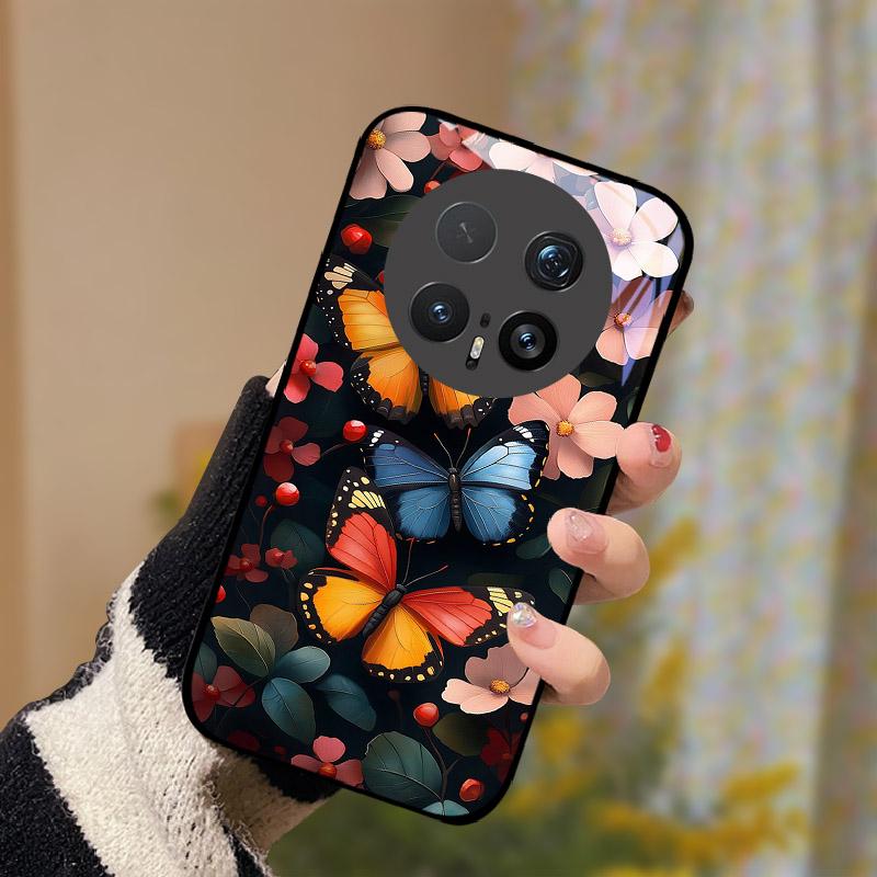 For Honor Magic8 8Pro Kılıf Temperli Cam Telefon Kapağı Lens Kamera Koruma Funda For Honor Magic 8 Pro Darbeye Dayanıklı Sert PC Capa