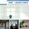12 Lines 3D 360 Laser Level Self-Leveling Horizontal And Vertical Powerful Cross Green Lines With 2 Batteries New