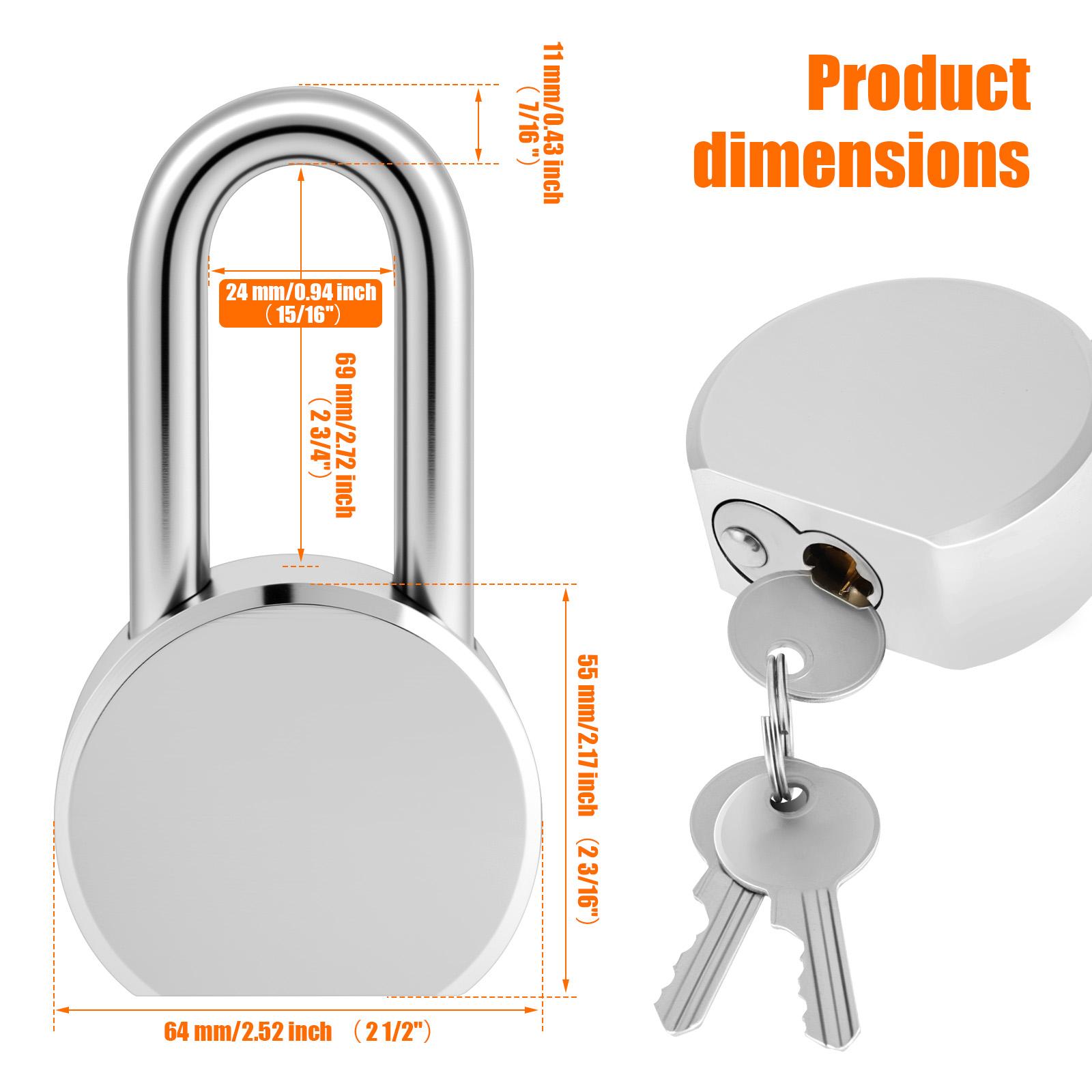 

Padlock with 3 Keys Heavy Duty Solid Steel Keyed Alike Padlocks Weather Protection High Security Padlock for Gates,Storage,Tool