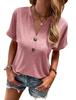 Spring Summer Fashion Women Tops European American Style Solid Colors Short Sleeves Twist Button