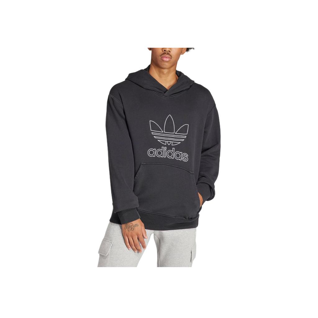 adidas Adicolor Outline Trefoil Hoodie Black Men Streetwear IU2373
