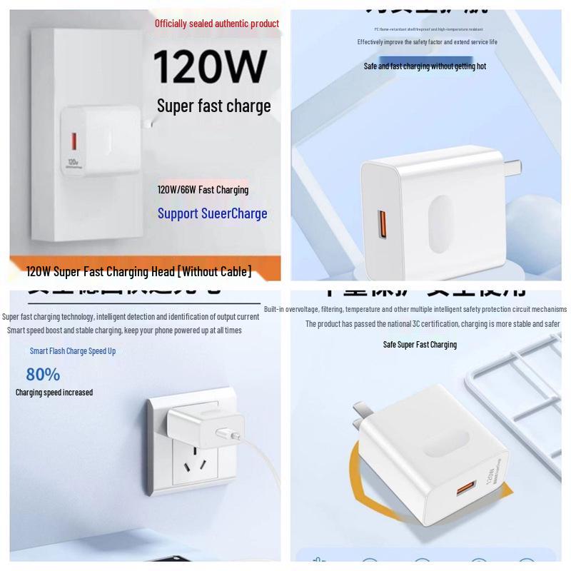 Official 240W Super Fast Charging Charger & Data Cable for Mate40/P50 Phones