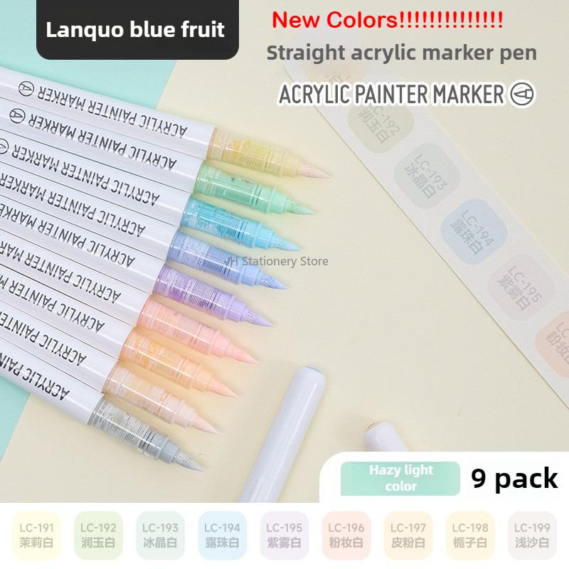 LANGUO 240/9 Colors Acrylic Color Markers Direct Liquid Paint Marker Pen DIY Drawing with Storage Box School Supplies Stationery