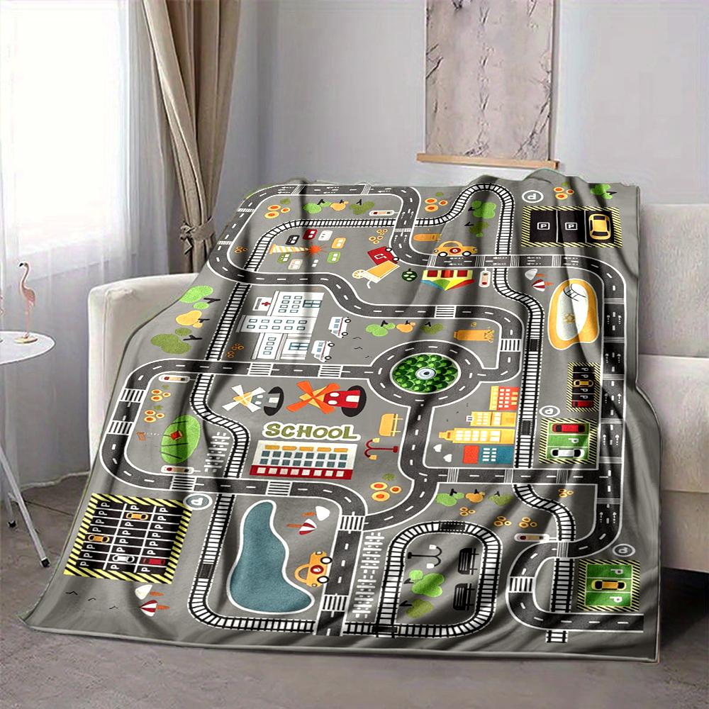 1Pc City Life Adventure Map Blanket Soft And Comfortable Casual Warm Camping Travel Christmas Halloween Xmas Gift M92853