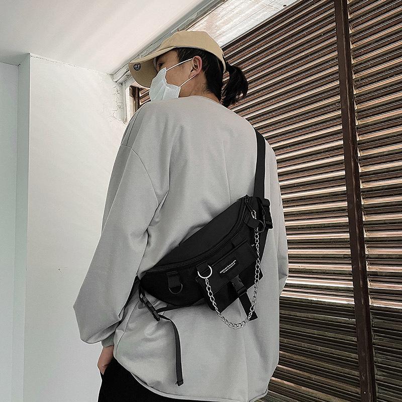 Large Capacity Multifunction Punk Hip Hop Fanny Pack Men Women Techwear Style Outdoor Casual Motorcycle Shoulder Chest Bag