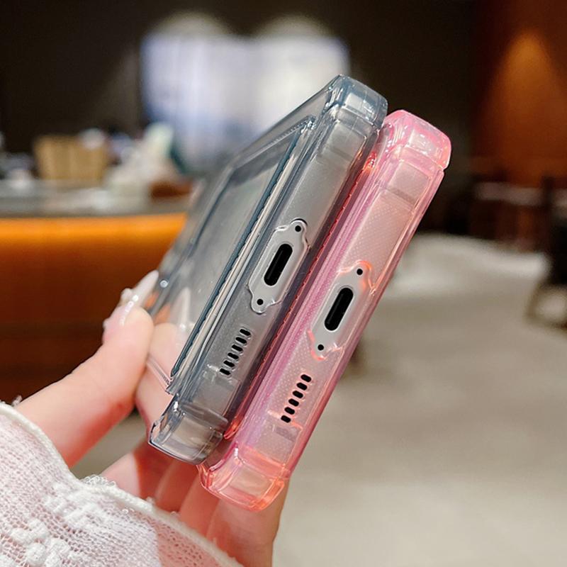 For Samsung S25 Ultra S24 FE S23 S22 A56 A36 A16 A55 Cover Sakura Floral Pattern Soft Silicone Card Slot Shockproof Clear Slim Phone Case