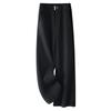 Women's 2024 Khaki Wool Blend Loose Fit Slimming Wide Leg Pants for Autumn and Winter