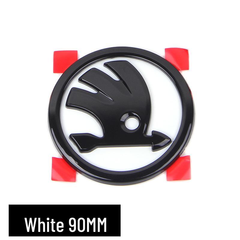 Compatibil cu Skoda: Embleme Negre Față & Spate Octavia, Fabia 80MM, Emblemă Spate 90MM