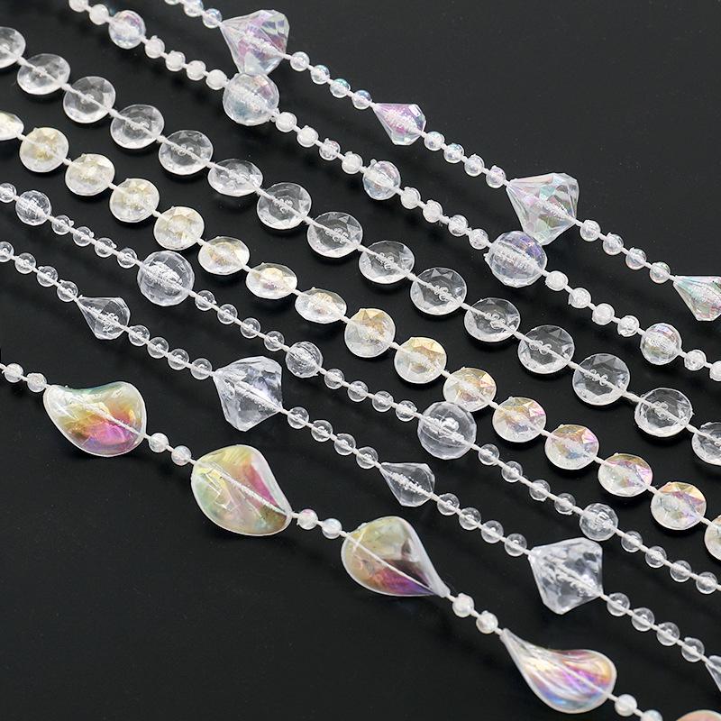 Transparent Beaded Chain Christmas Tree Ornament for Window and Home Décor