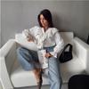 V Neck Ruffled Loose Women Shirt Fashion Long Sleeve Casual Blouse Sweet Office Tops Simple Spring Autumn Elegant Clothing