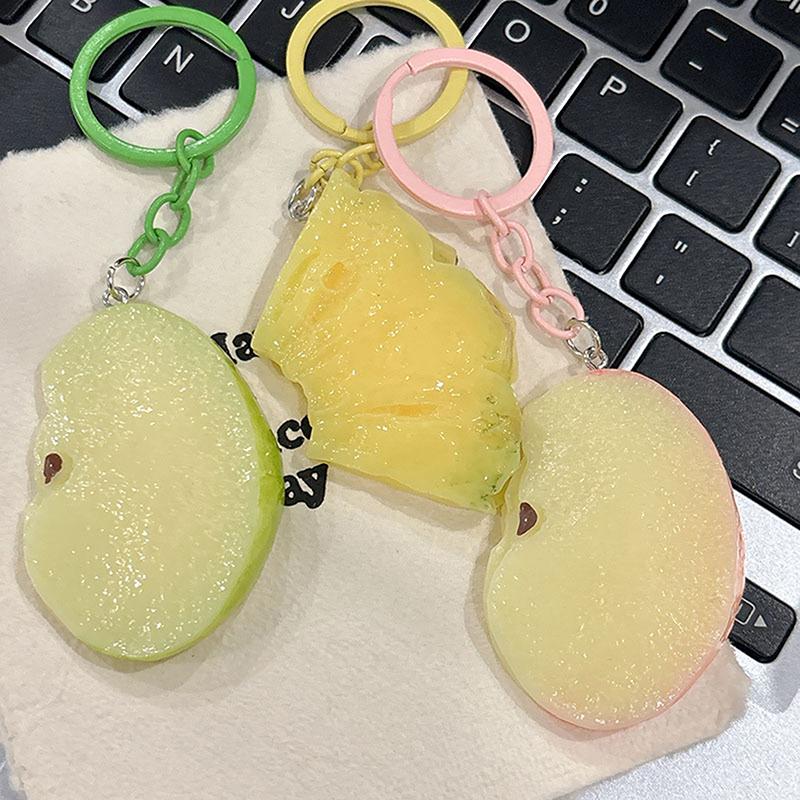Cute Funny Keychains Summer Fruits Pendant Keyring Car Backpack School Bag Pendant For Student Friends Family Gifts