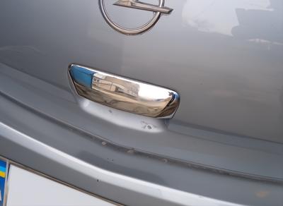 Kryt kliky zadních dveří (nerezová ocel) Carmos - turecká ocel pro Opel Corsa D 2007-2014