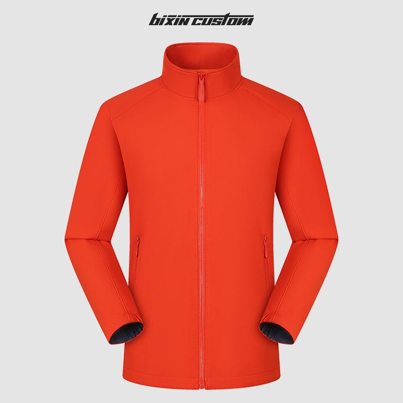 Custom Logo Soft Shell Waterproof Jacket with Stand Collar for Sales Teams 3XL