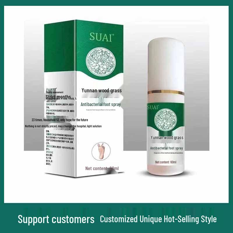 Antibacterial Foot Care Deodorant Spray for Odor, Sweat, Itch & Athlete's Foot Relief