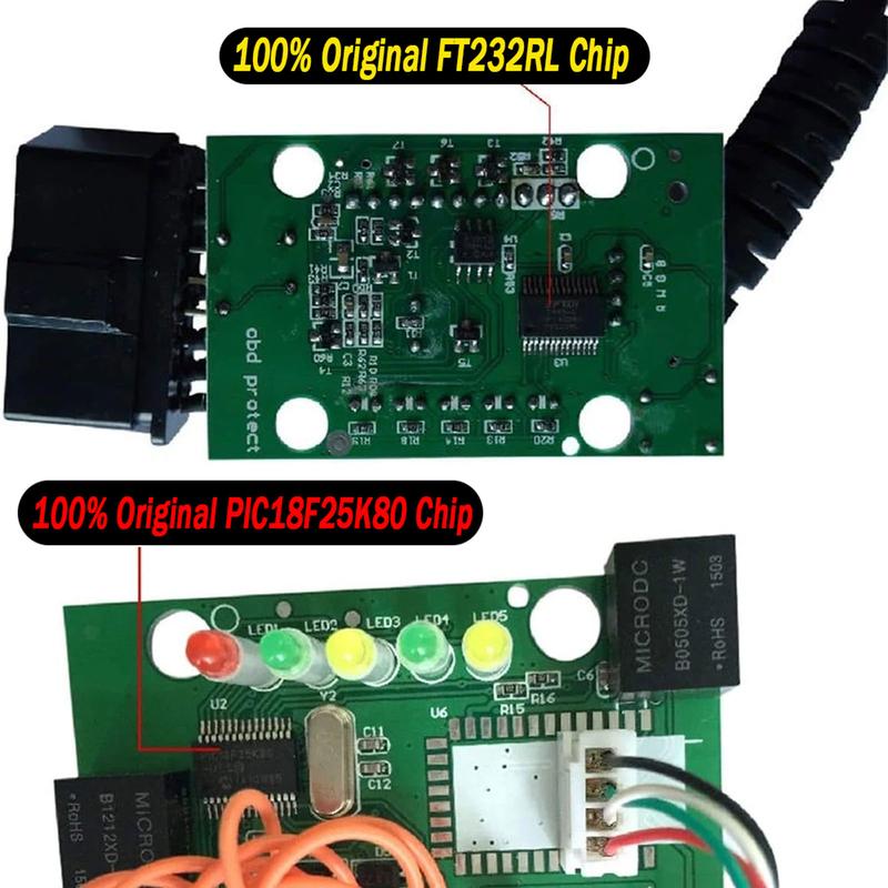 ELM327 USB V1.4/1.5/2.1 Oryginalny PIC18F25K80 FTDI FT232RL Narzędzie diagnostyczne OBD2 Dla ScanTool/MultiEcuScan Skaner interfejsu OBD2