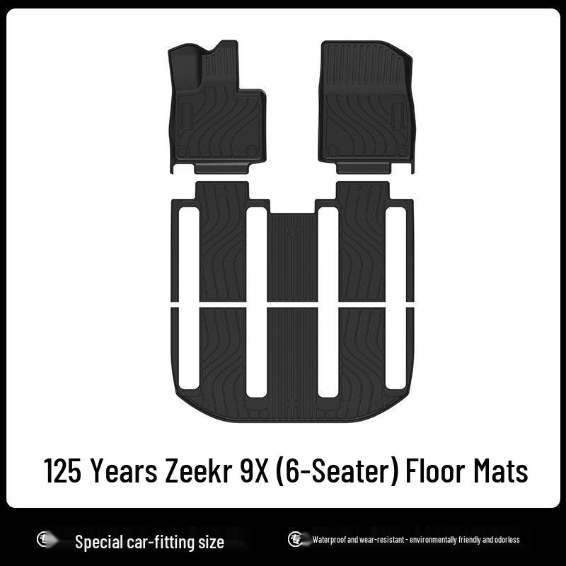 Zeekr 9X Six-Seater 3D All-Weather Floor and Trunk Mats with Starry Sky Blanket and Carbon Fiber Texture