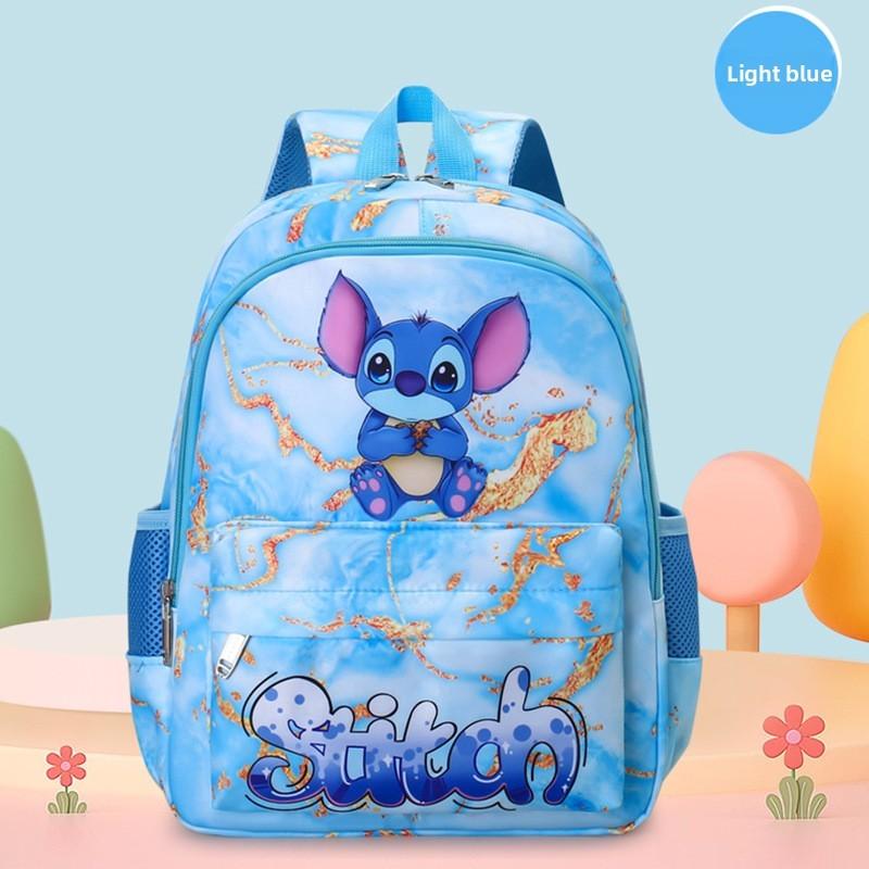Stitch Student Backpack Large Capacity Nylon Kids School Bag With Comfortable Straps For Education