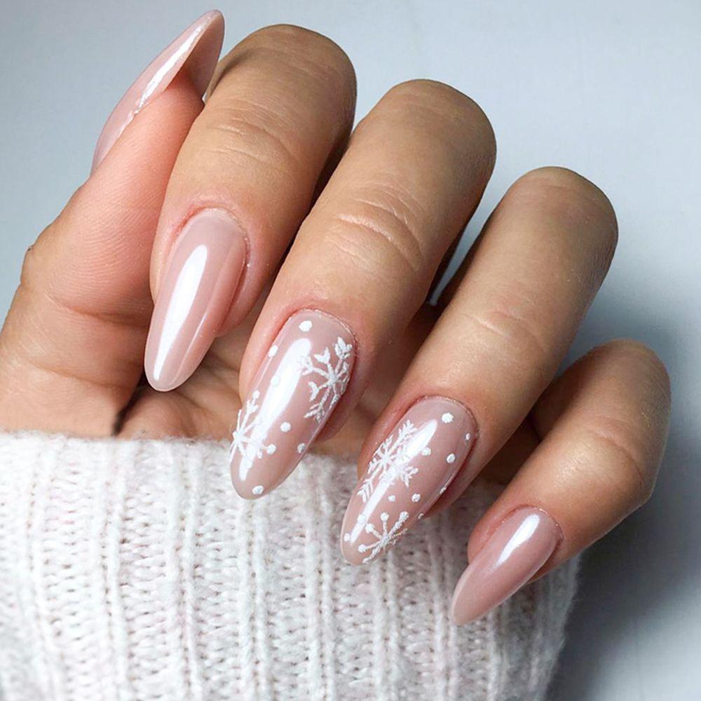 Slider Decals New Year Design Winter Charms Flower Snowflakes Nail Sticker 5D Embossed Christmas