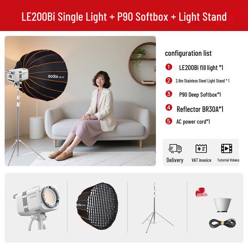 Godox LE200Bi Bi-Color LED Video Light Kit