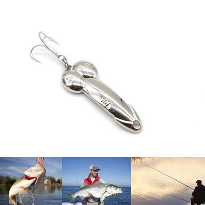 Fishing Lure Silver Gold Metal Fishing Bait Spinner Bait Treble Hook Hard Lures Bass Fishing 20g