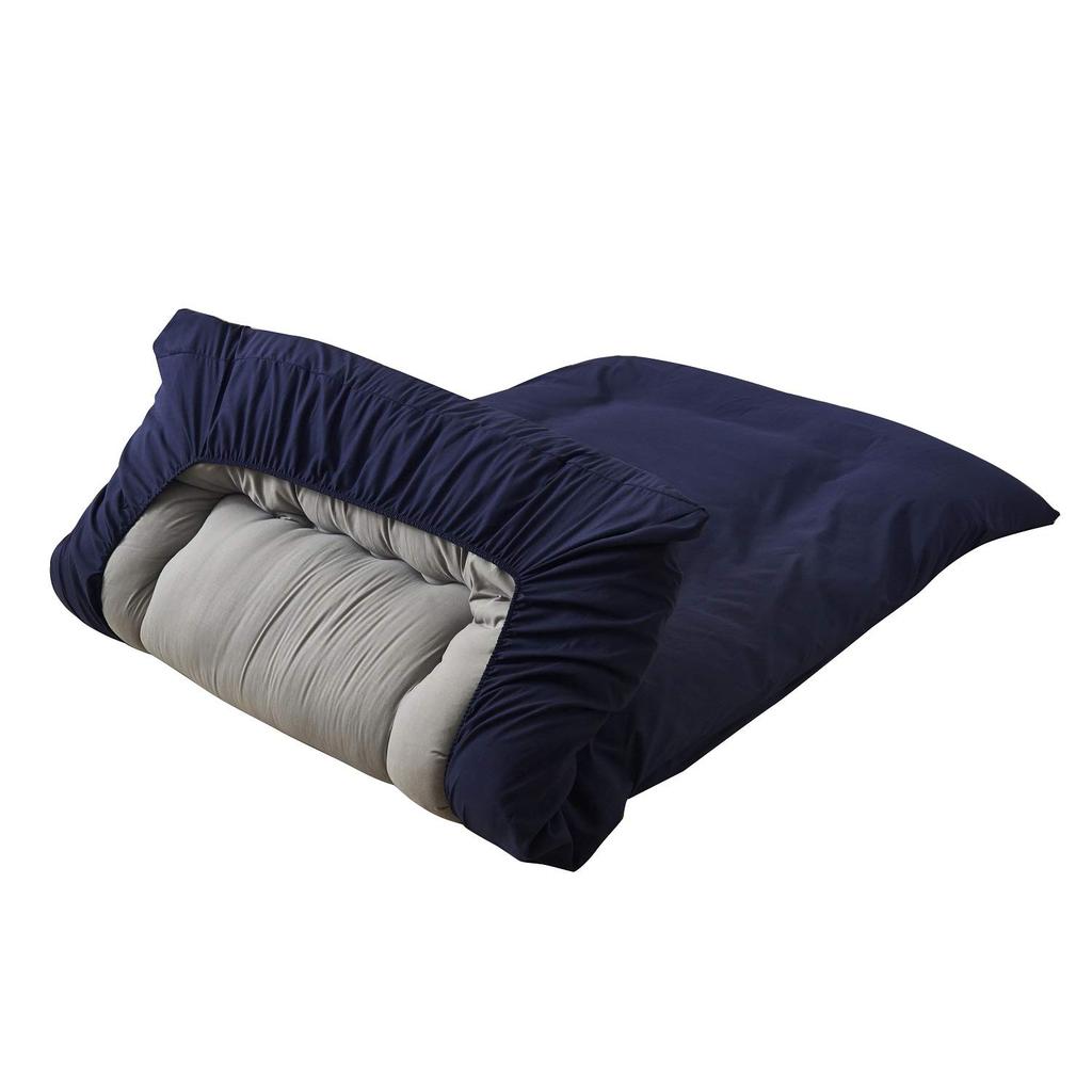 Single Futon Cover, One-Touch Sheet, Navy, Solid Color, Washable, Dust Mite Resistant, Breathable, Moisture-Wicking, Soft Fitted Sheet
