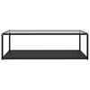 Coffee Table Transparent and Black 120x60x35 Cm Tempered Glass