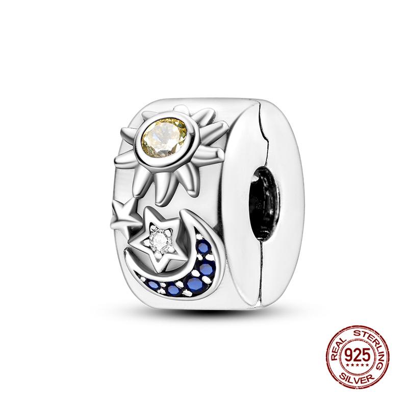 Original Charms Copper Paw Print Pave Fixing Clip Charms Beads Fit 3Mm Original Bracelet Women Diy Jewelry Gifts