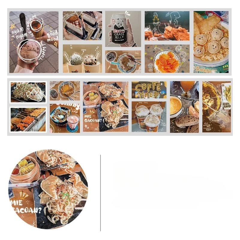 1 Rolka Naklejek do Scrapbookingu Naklejki PET z Postaciami Taśmy Washi Wakacje Rekreacyjne do Sztuki Rękodzieła DIY Album Dziennik Planer