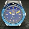 SWISS REFURBISHED 40MM TITUS MOVABLE BEZEL MENS BLUE DIAL WRIST WATCH A425323-2 RL-a425323
