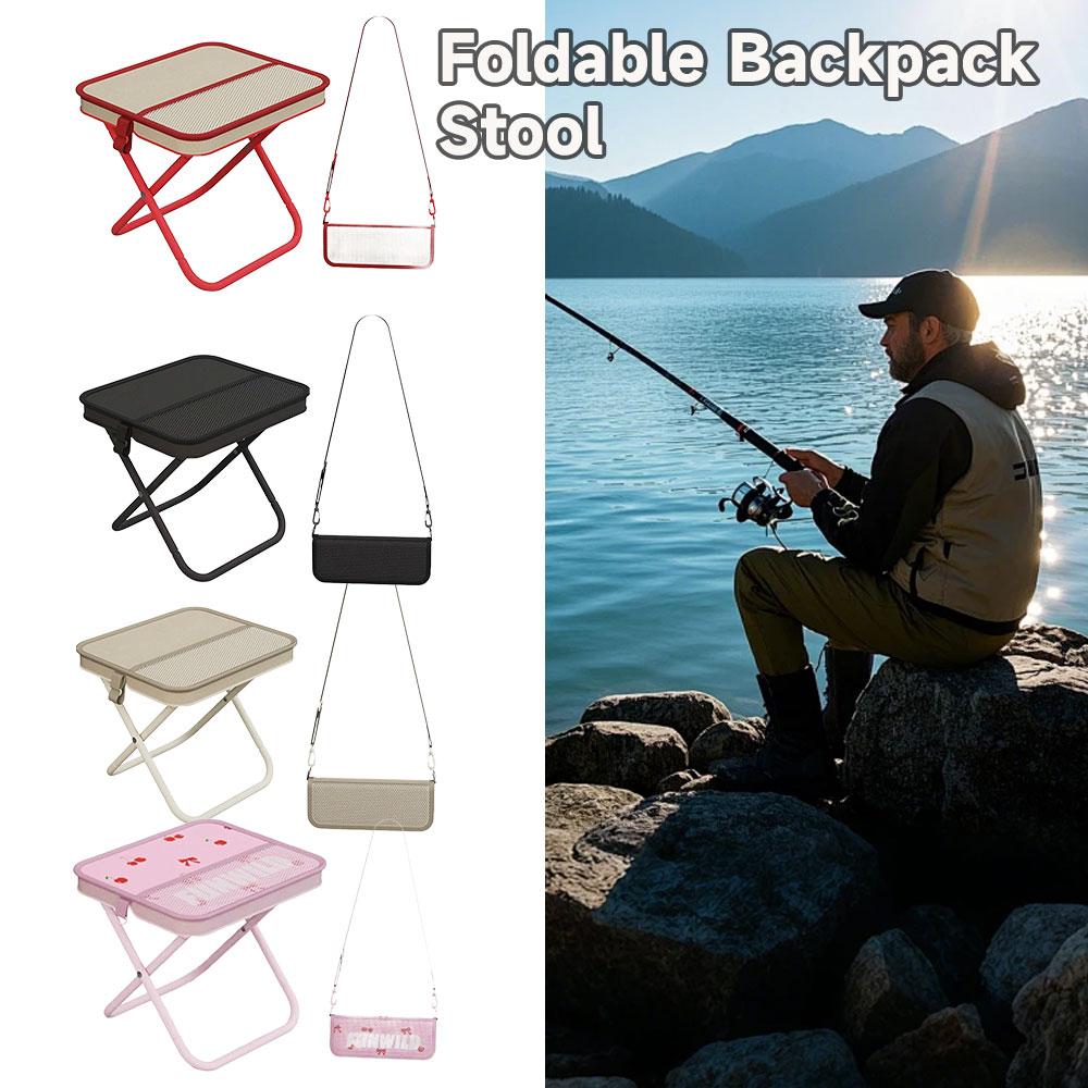 Portable Mini Folding Backpack Stool Outdoor Adjustable Chair with Carry Bag Lightweight Camping Hiking Folding Fishing Stools