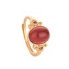 Antique Gold Inlaid Red Agate Open Ring – Versatile Ladies Design