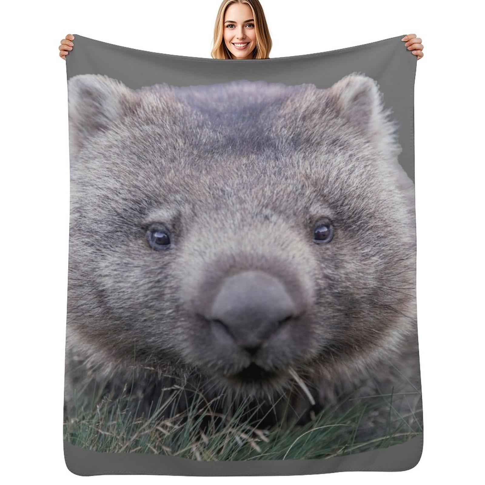 Wombat Throw Blanket Luxurious Soft Fuzzy Blanket for Sofa Bed Size: 75*100cm, Weight: 230 GSM