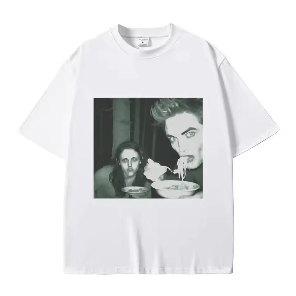 Movie Collection Twilight Bella and Edward Cullen Haikyuu Men's and Women's Short Sleeve Crew Neck Print Pullover T-Shirt