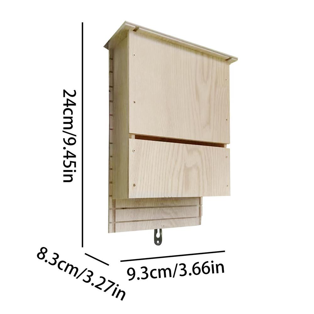 Outside Bat Habitat House Wood Shelter For Bat Colony Reusable Bat Box House Wooden Decoration For Hibernation Wooden Bat Nest