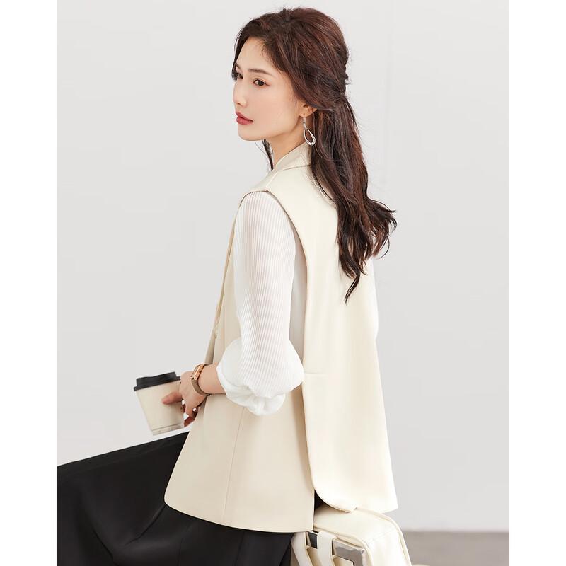 TERRE BLEUE Women's Elegant Sleeveless Blazer Vest