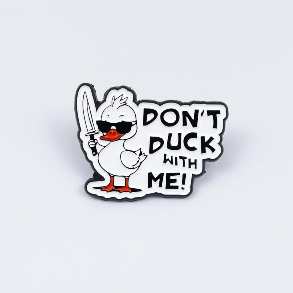 Cartoon Animals Brooch Set: Cute Duck & Frog Alloy Pins, English-Inspired Decorative Accessory