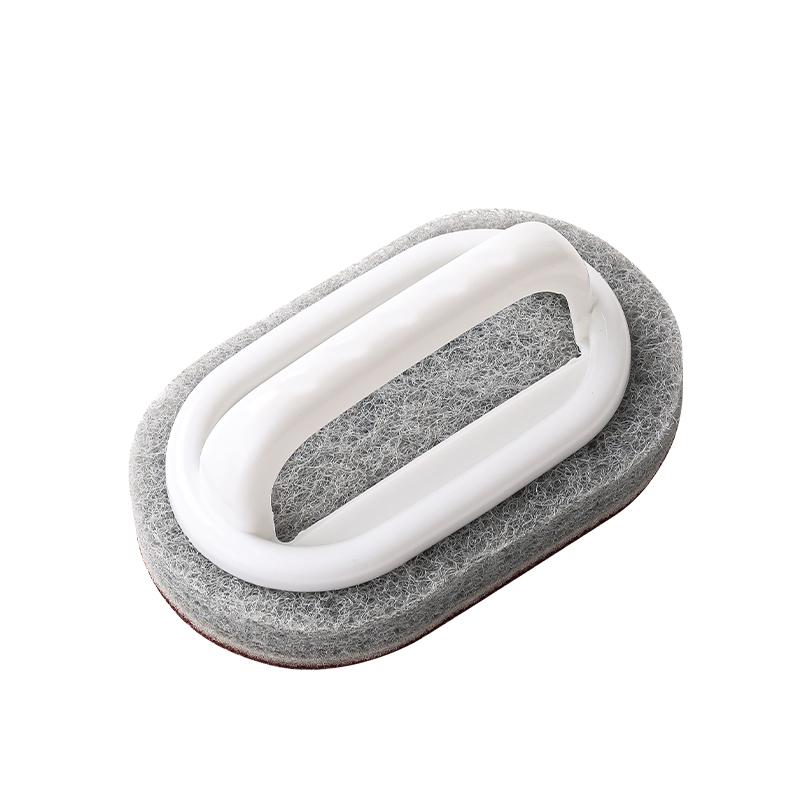 

Reusable Emery Sponge Brush Multi-use Magic Abrasive Kitchen Pot Brush With Handle Washable for Kitchen Rust Stain Remover